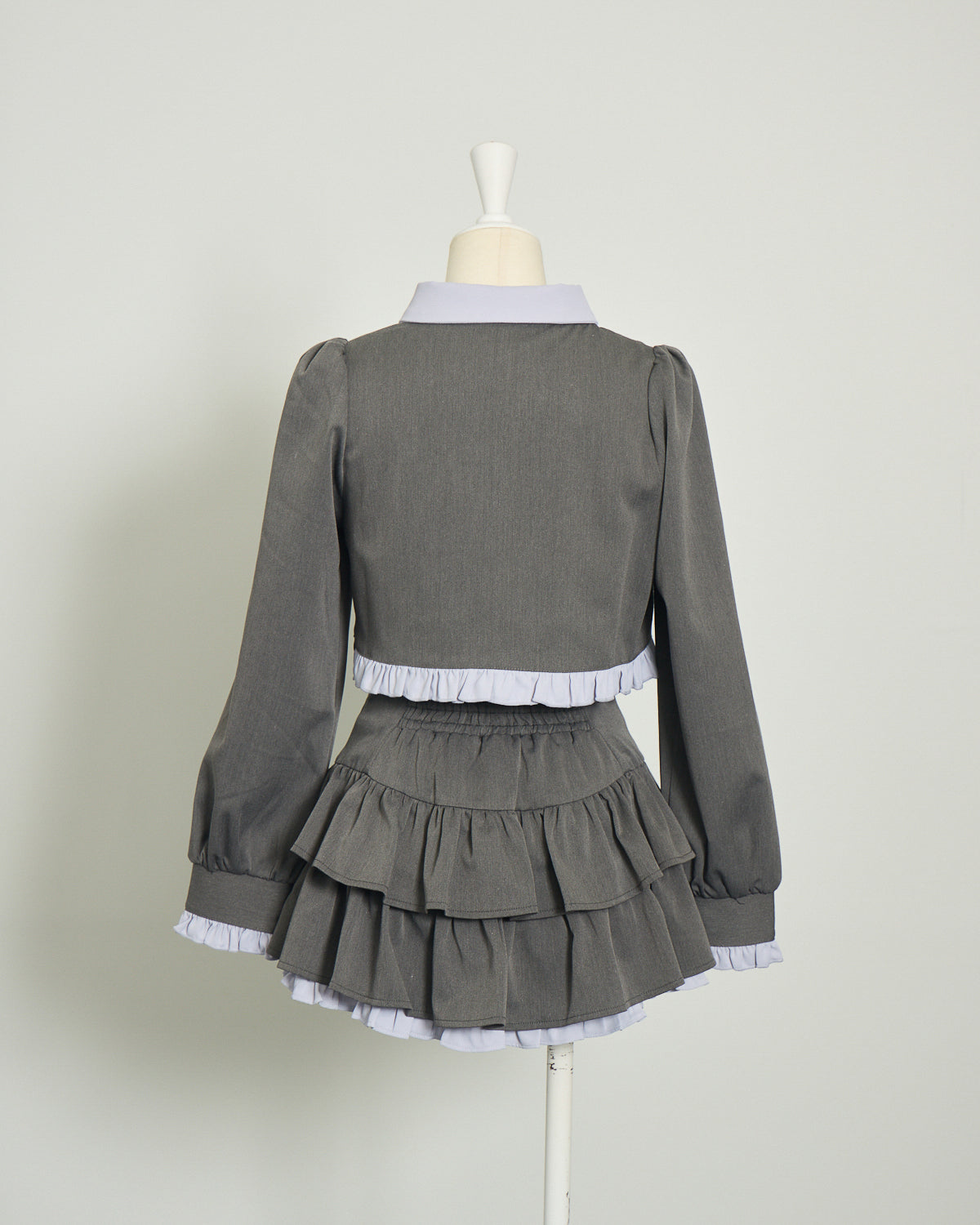 バイカラーフリルティアードミニスカート