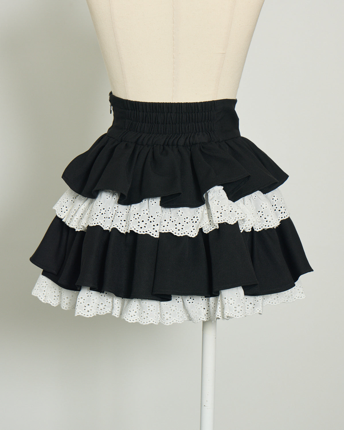 コットンフリルティアードミニスカート