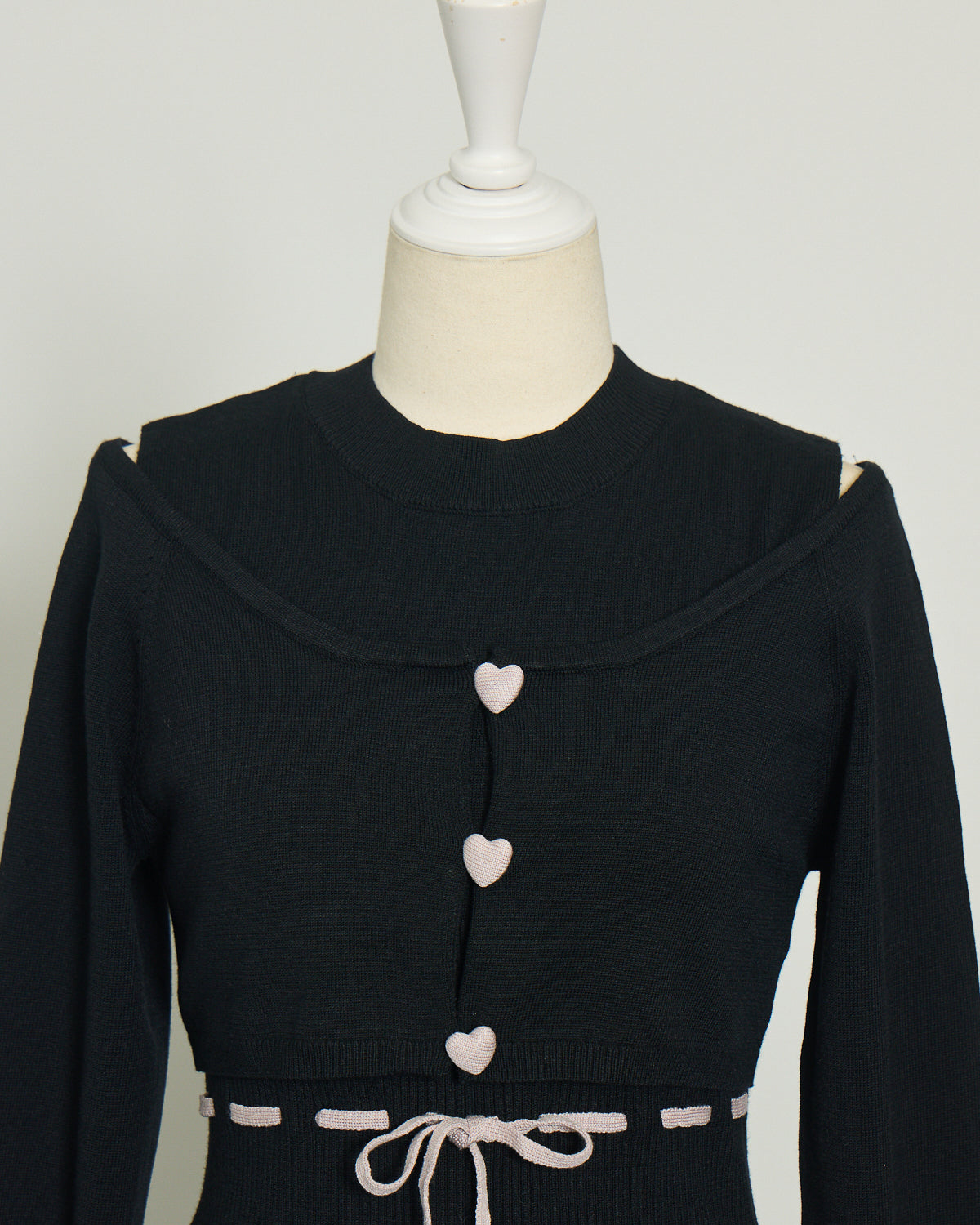 ハートボタンニットワンピセット