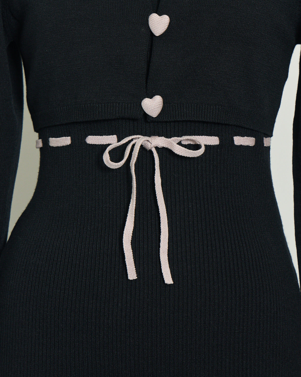 ハートボタンニットワンピセット