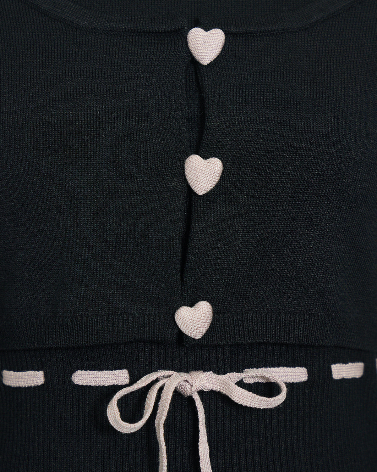 ハートボタンニットワンピセット