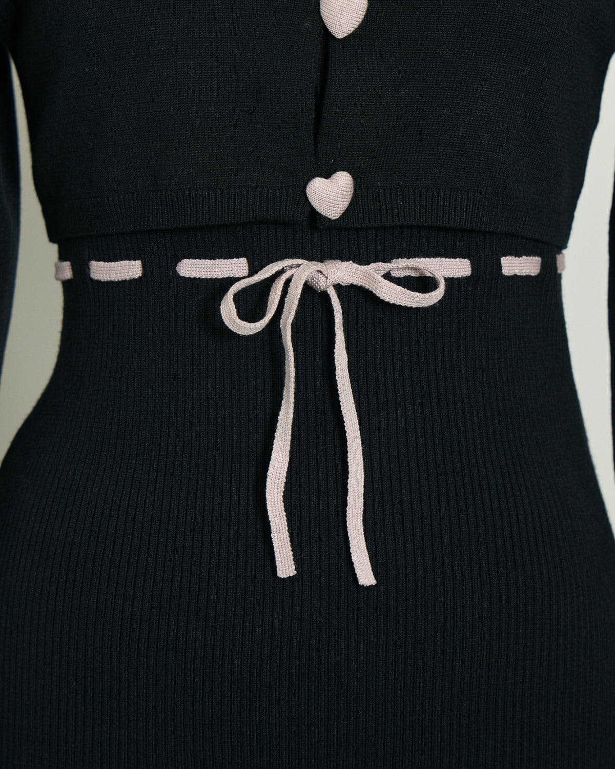 ハートボタンニットワンピセット