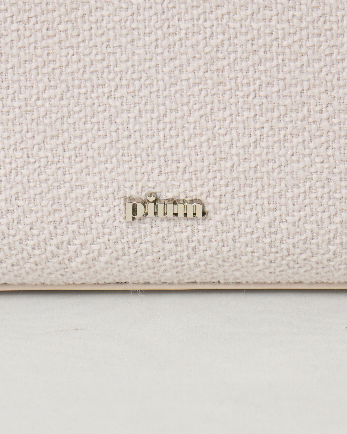 リボンチャーム付きツイードスクエアトートバッグ