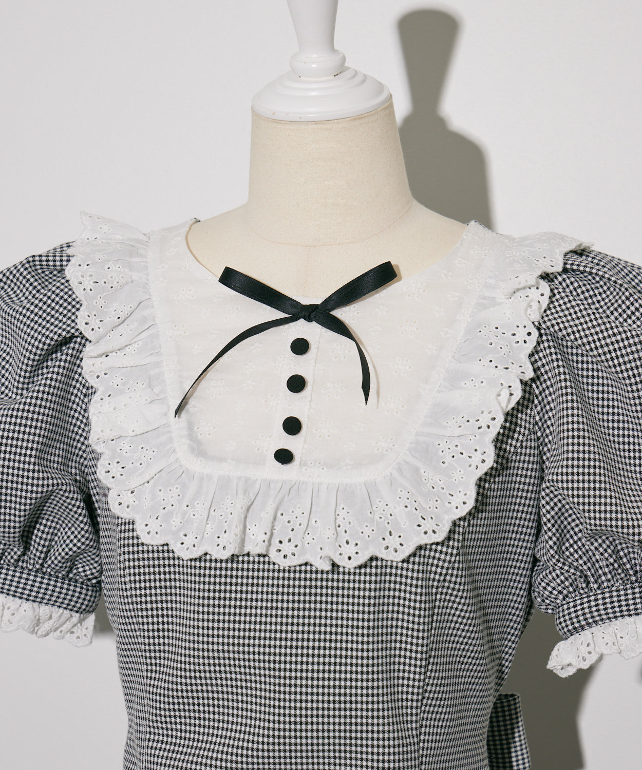 コットンレースドーリーカフェワンピ