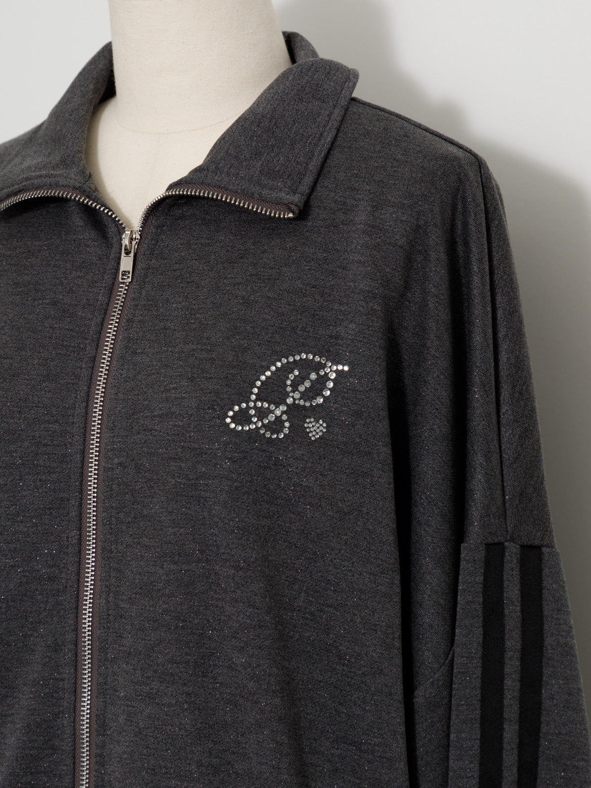 ダブルラインビジュープリントジップスウェット