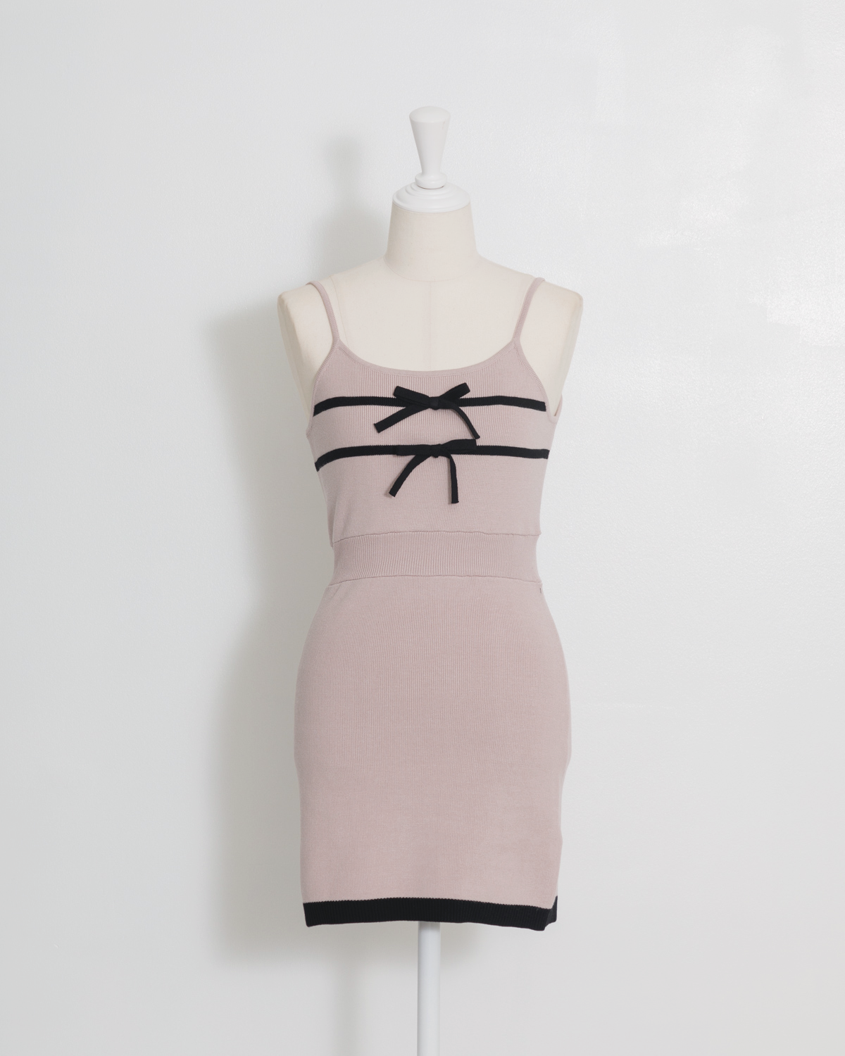 リボンテープレイヤードニットワンピ