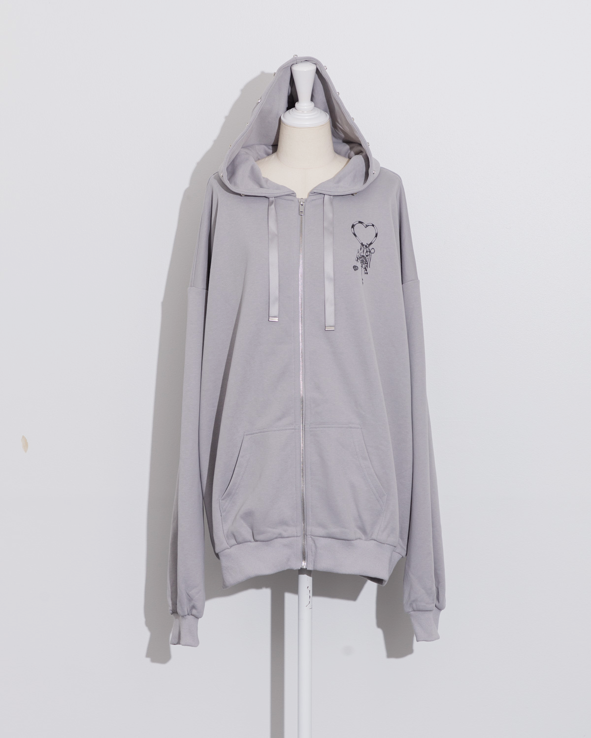 pium bunny go round オーバーサイズジップパーカー