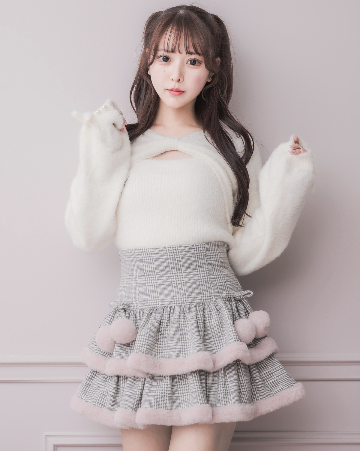 モデル身長:157cm/着用カラー:ホワイト