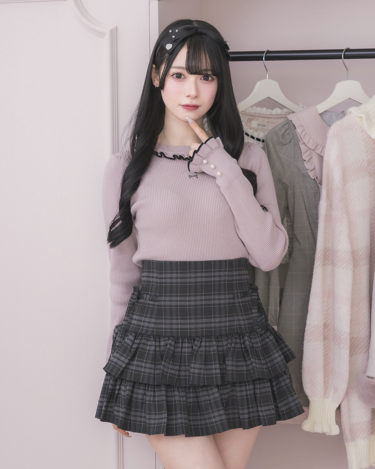 モデル身長:155cm/着用カラー : ピンク