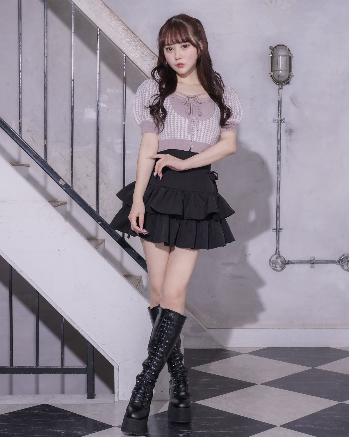 モデル身長:157cm/着用カラー:ブラック