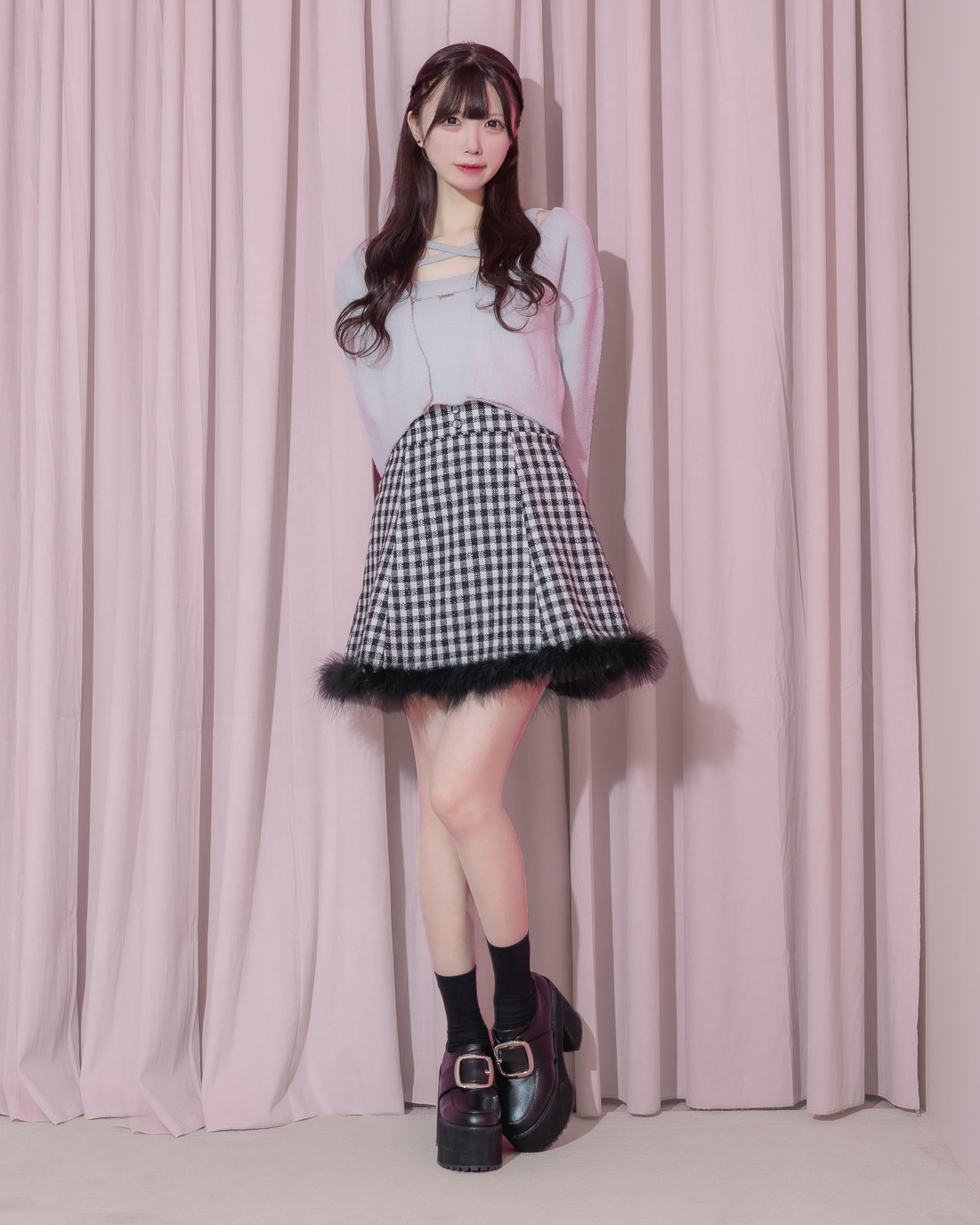 モデル身長:161cm/着用カラー:ブルーグレー