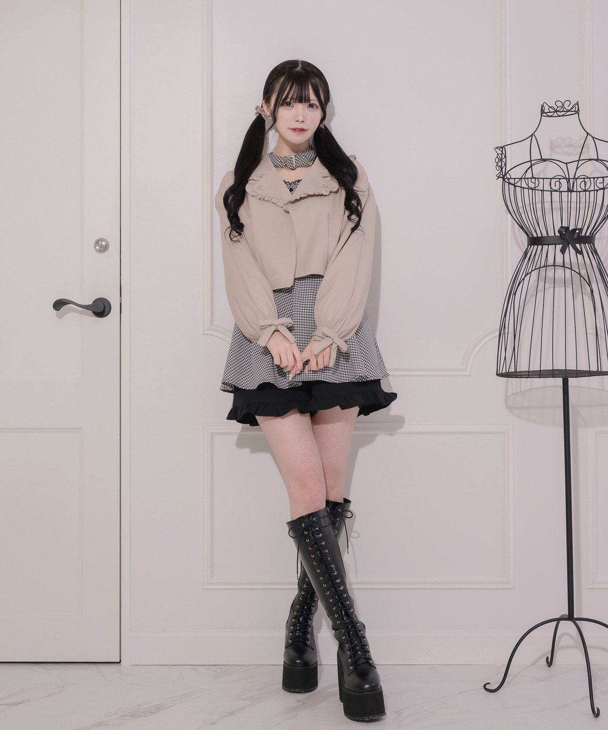 モデル身長:161cm/着用カラー:ピンク