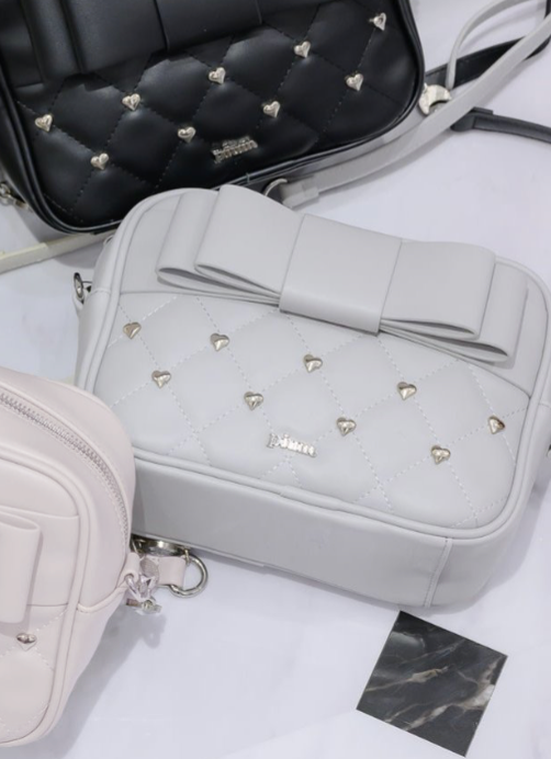 ハートキルティングリボンポシェット