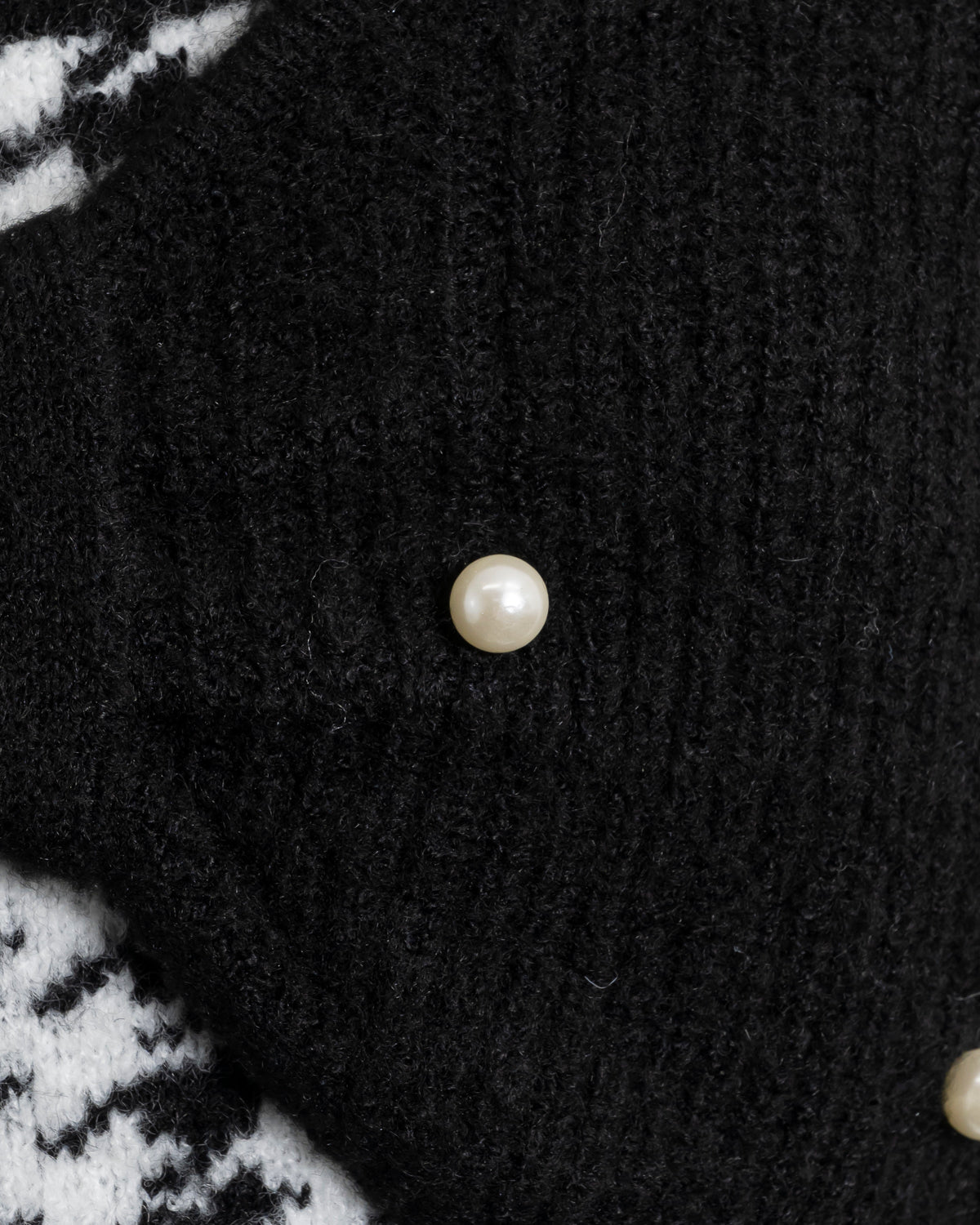 リボンレイヤード千鳥柄ニットワンピ