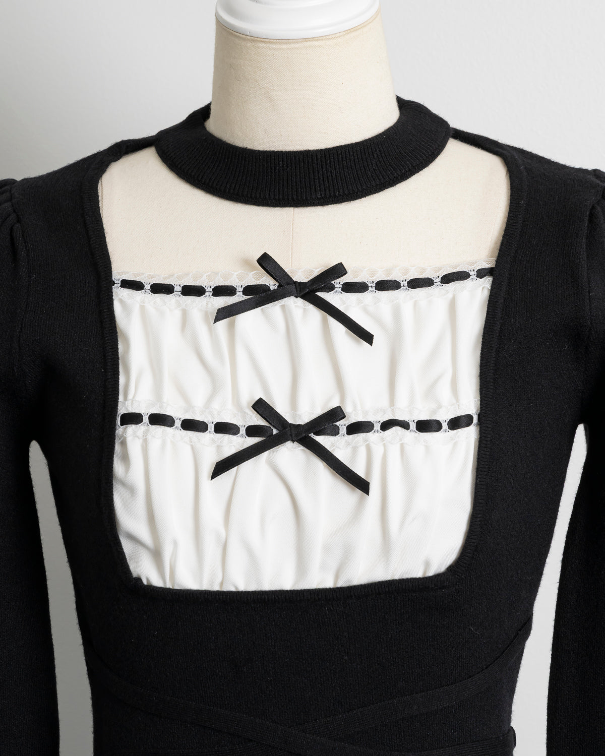 ヨーク切替クロステープニットワンピース