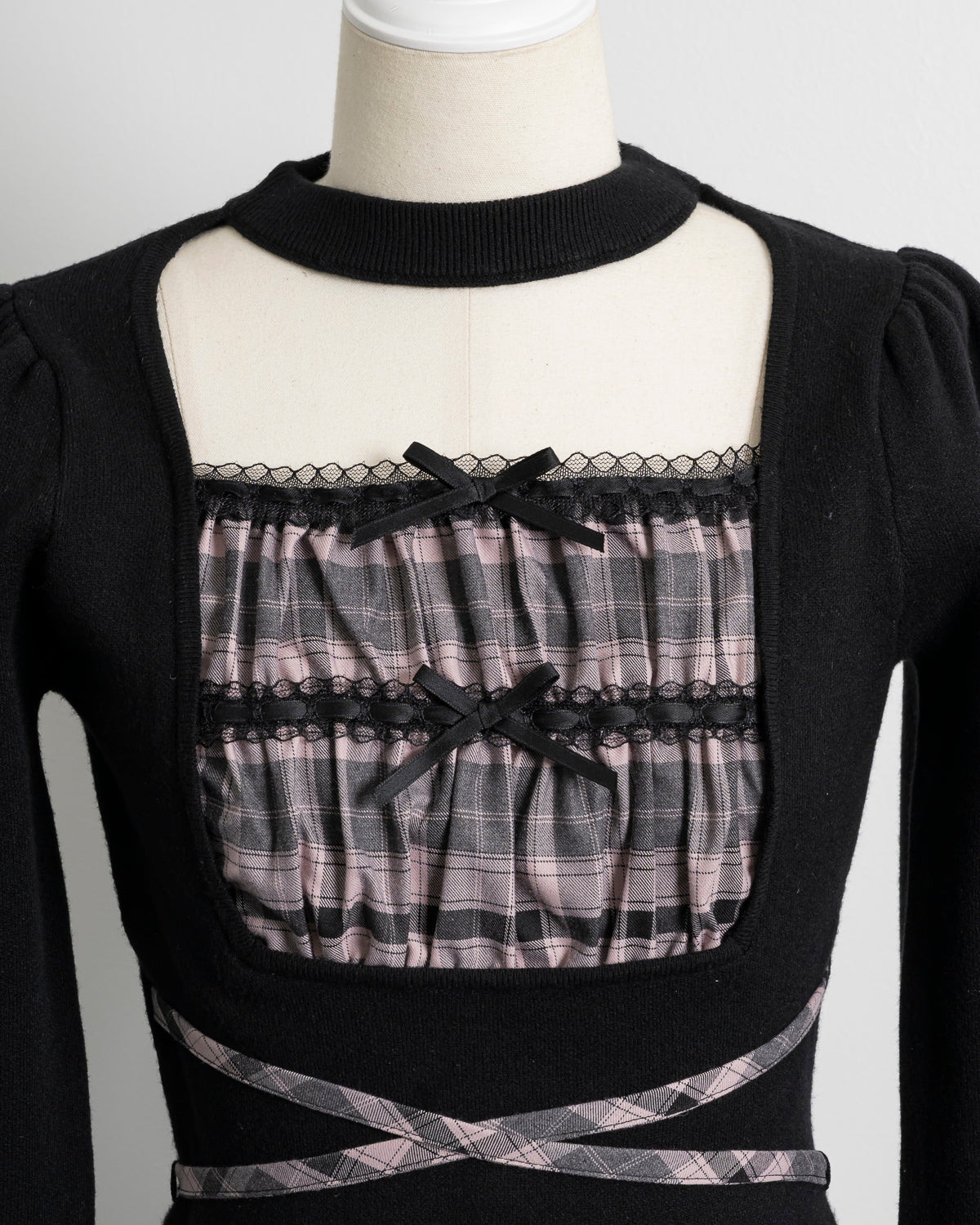 ヨーク切替クロステープニットワンピース