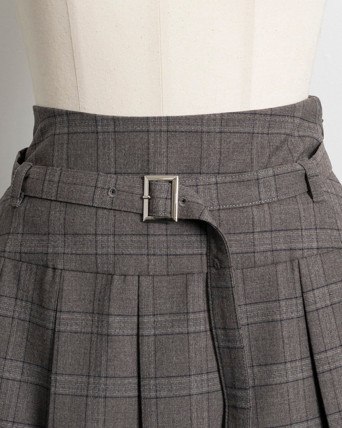 ハイウエストベルトプリーツスカパン