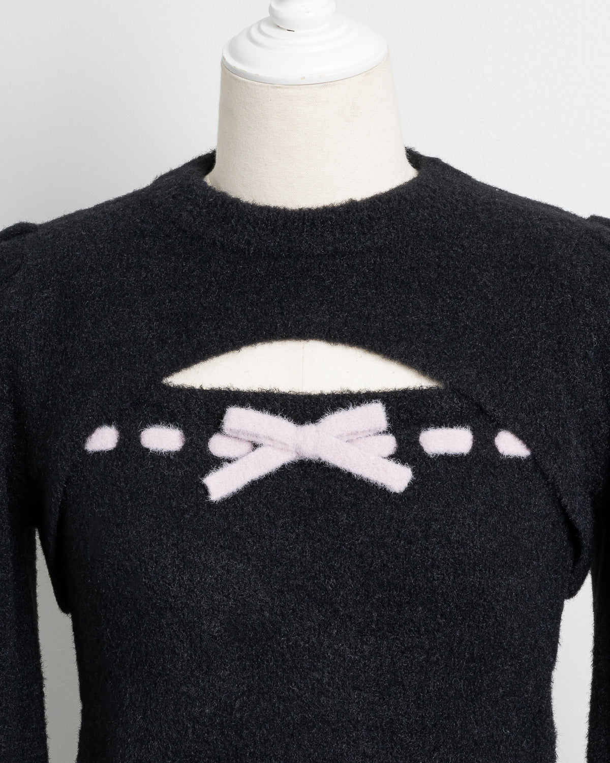 フロントリボンレイヤードマシュマロニット