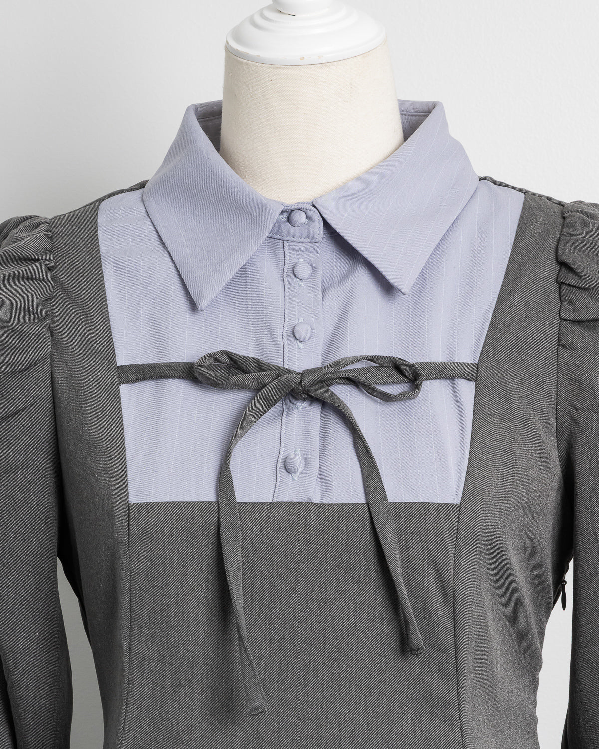 フロントリボンヨーク切替長袖セットアップ