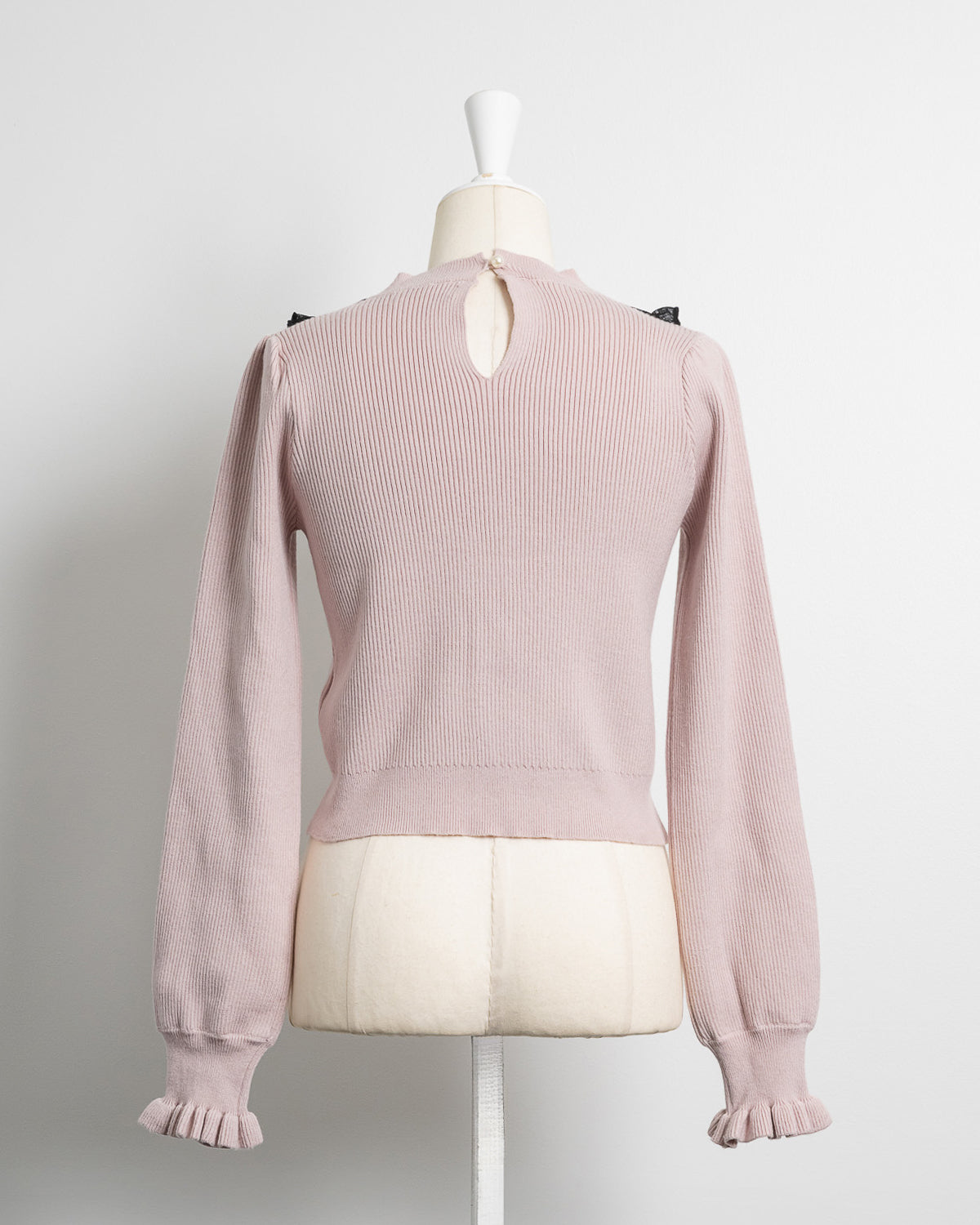 スクエアフリルドットチュールニット