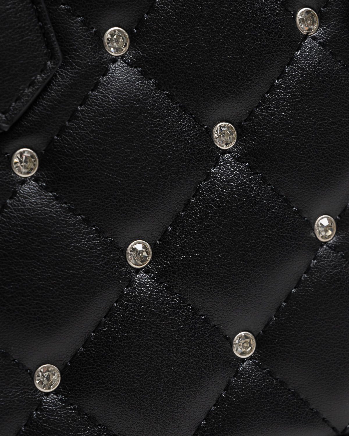 ハートポーチ付きビジューラウンドバッグ