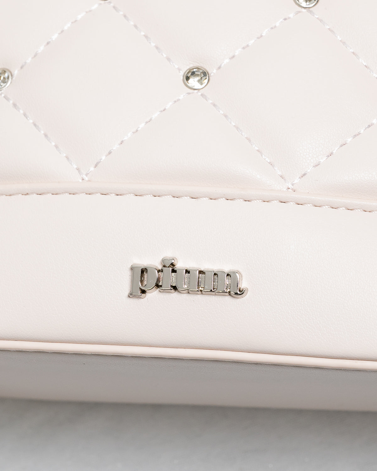 ハートポーチ付きビジューラウンドバッグ