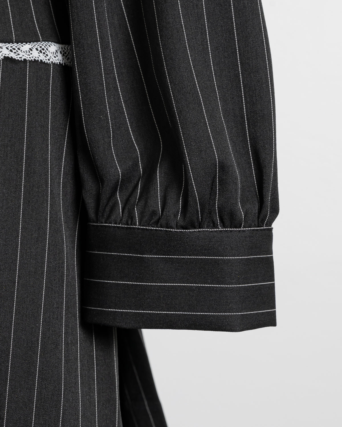 ベルトストライプ長袖ワンピース