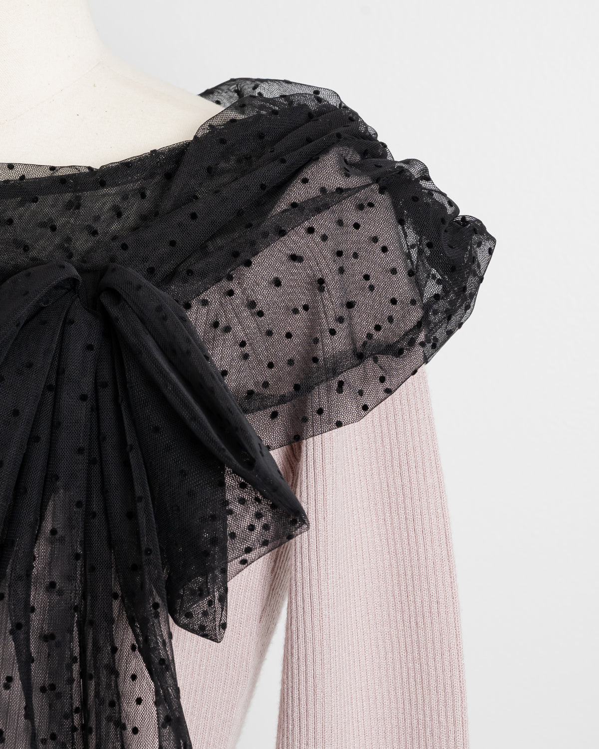 チュールリボンニット