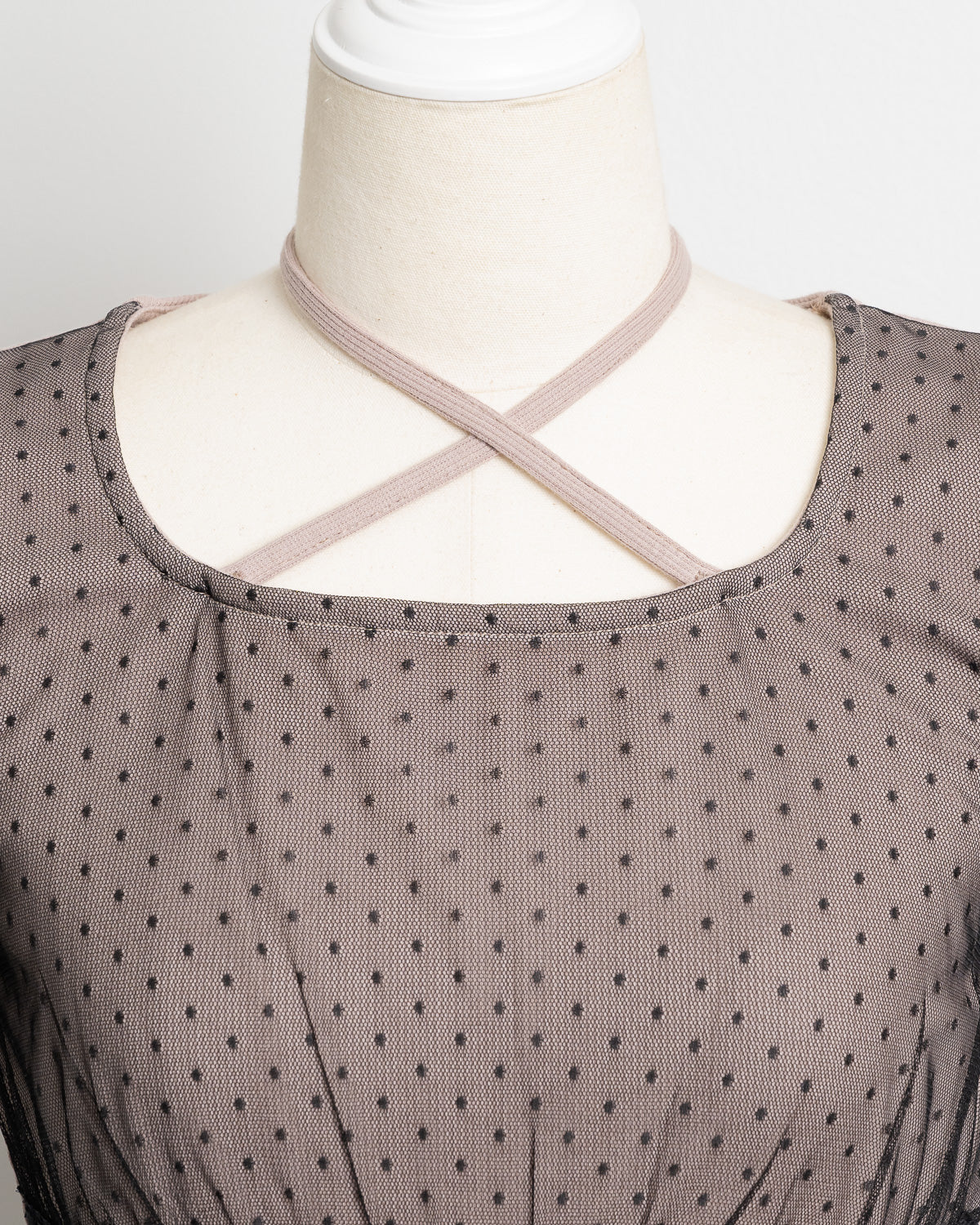 チュールレイヤードティアードリブワンピース