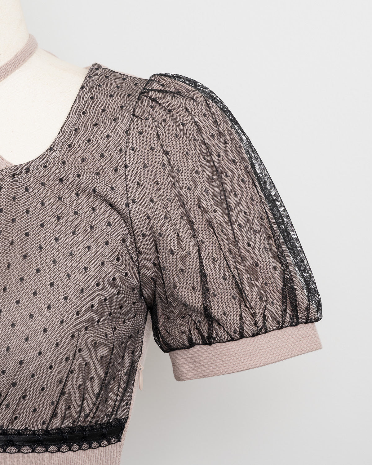 チュールレイヤードティアードリブワンピース