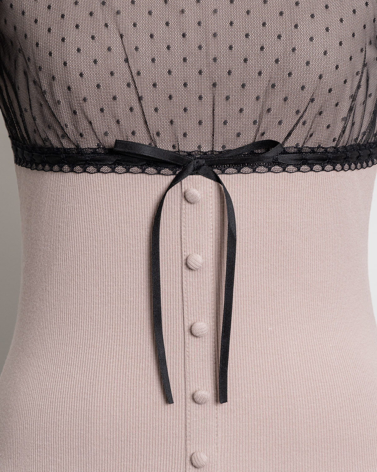 チュールレイヤードティアードリブワンピース