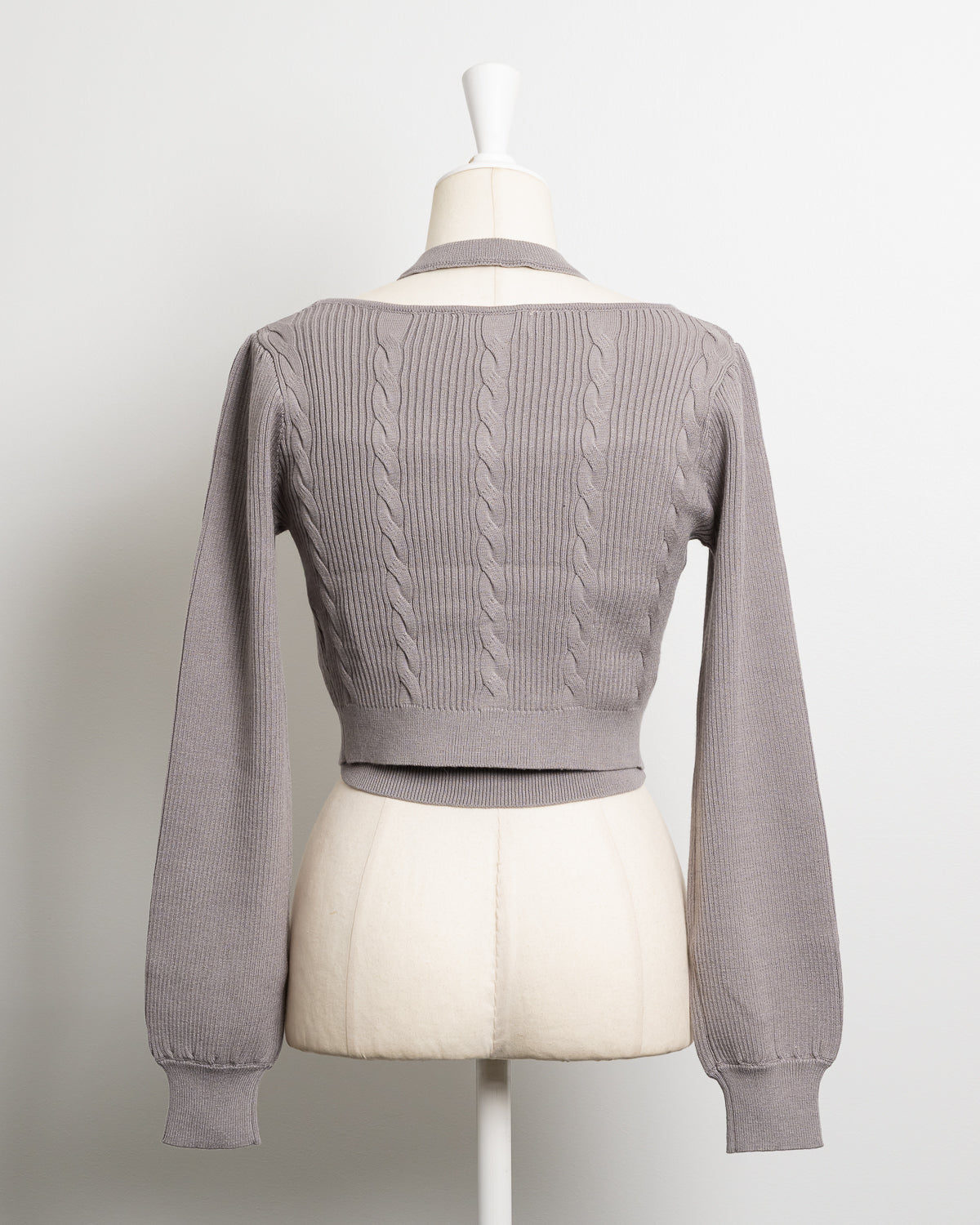 チョーカー付きケーブルカーデ×キャミセット