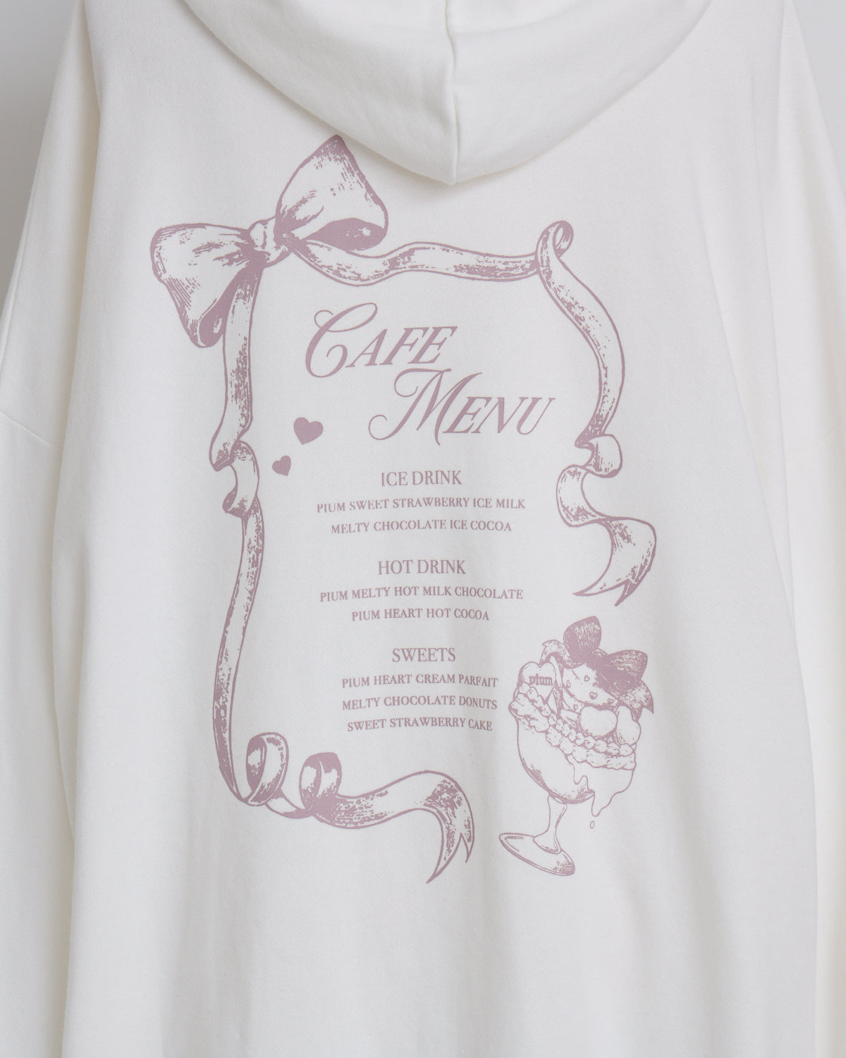 pium sweetsオーバーサイズパーカー