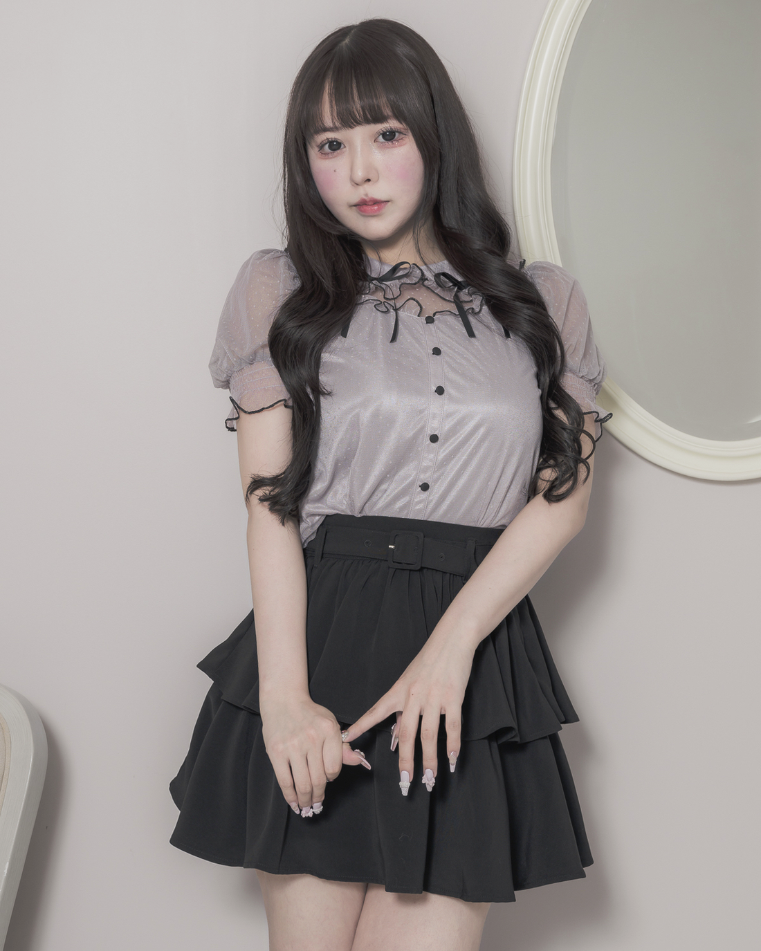 モデル身長:157cm/着用カラー:グレー