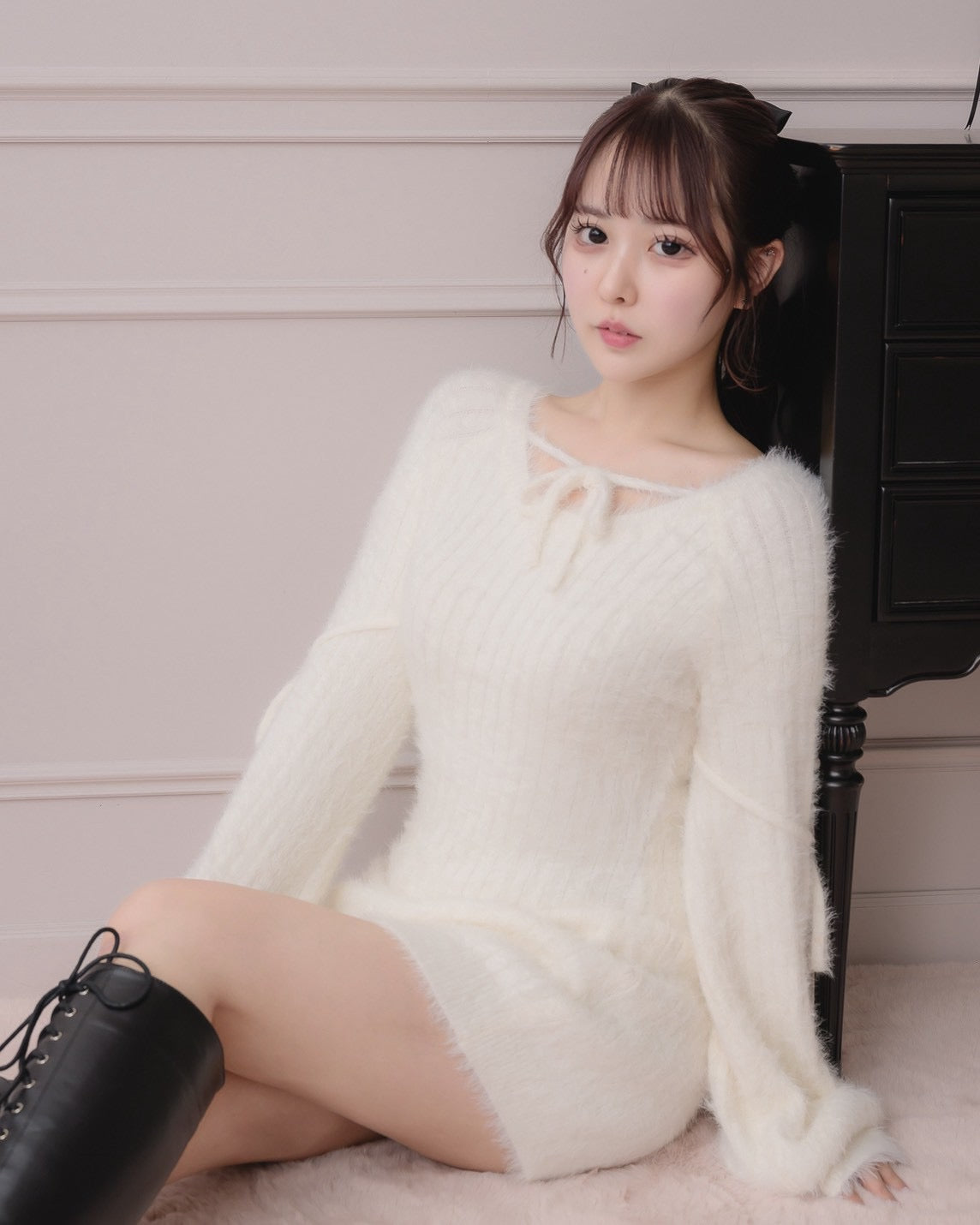 モデル身長:157cm/着用カラー:ホワイト