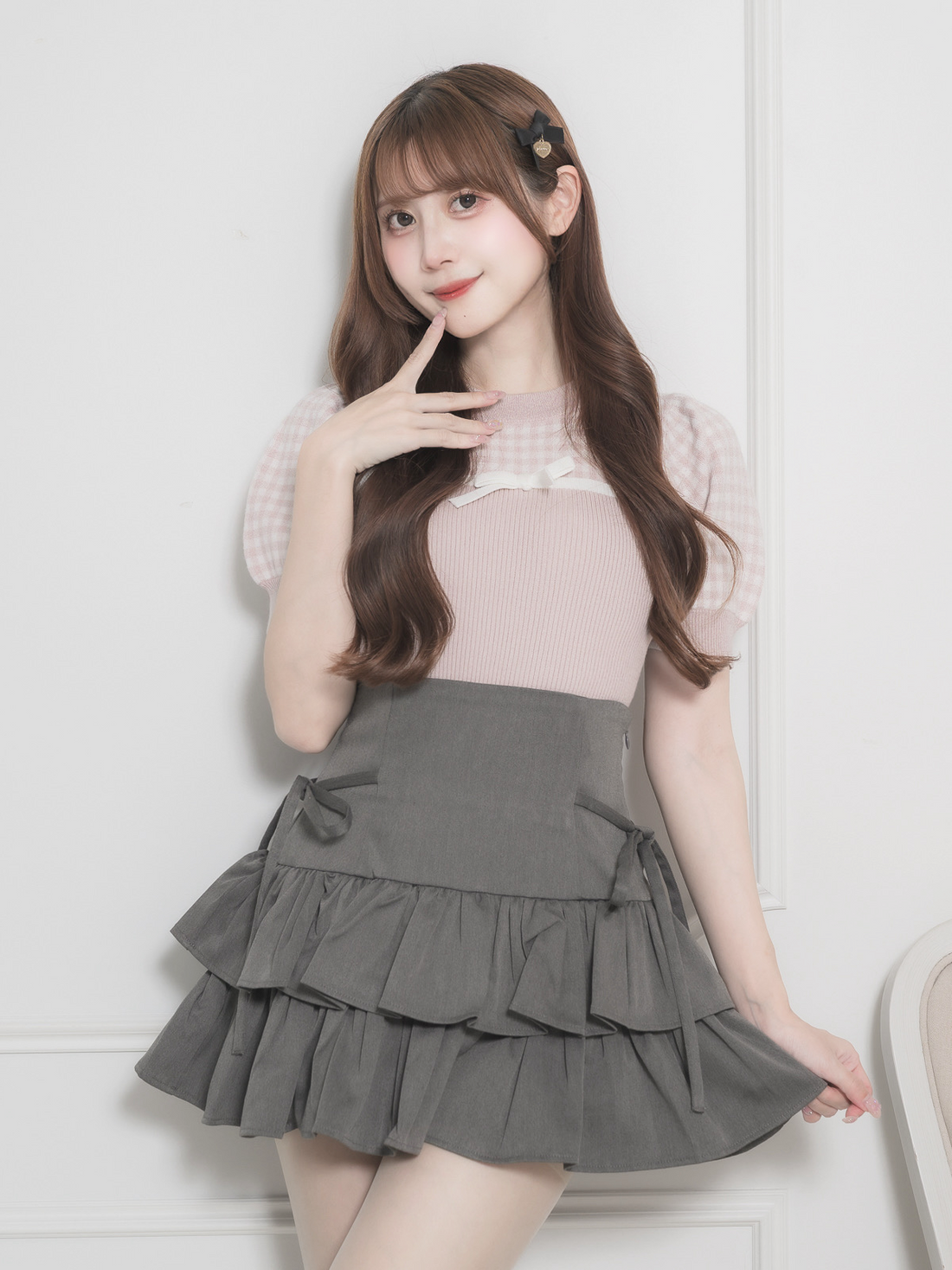 モデル身長:159cm/着用カラー:ピンク