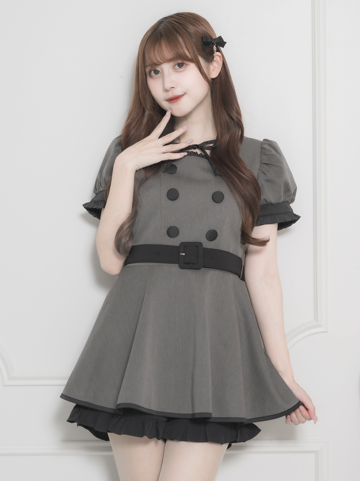 モデル身長:159cm/着用カラー:チャコール