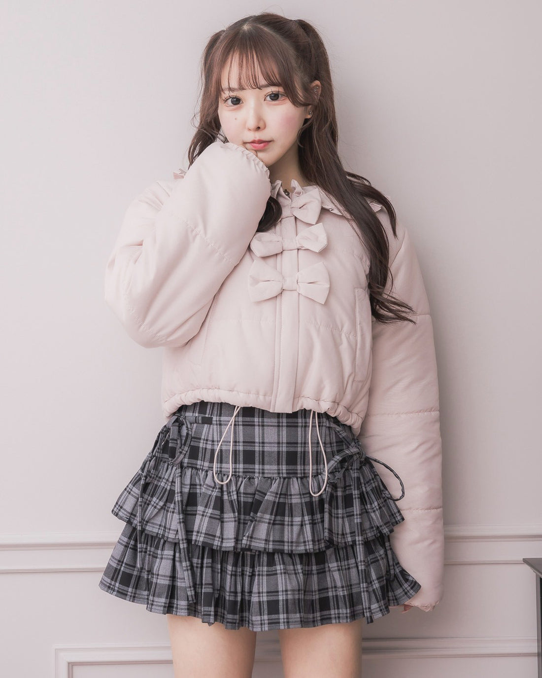 モデル身長:157cm/着用カラー:ピンク