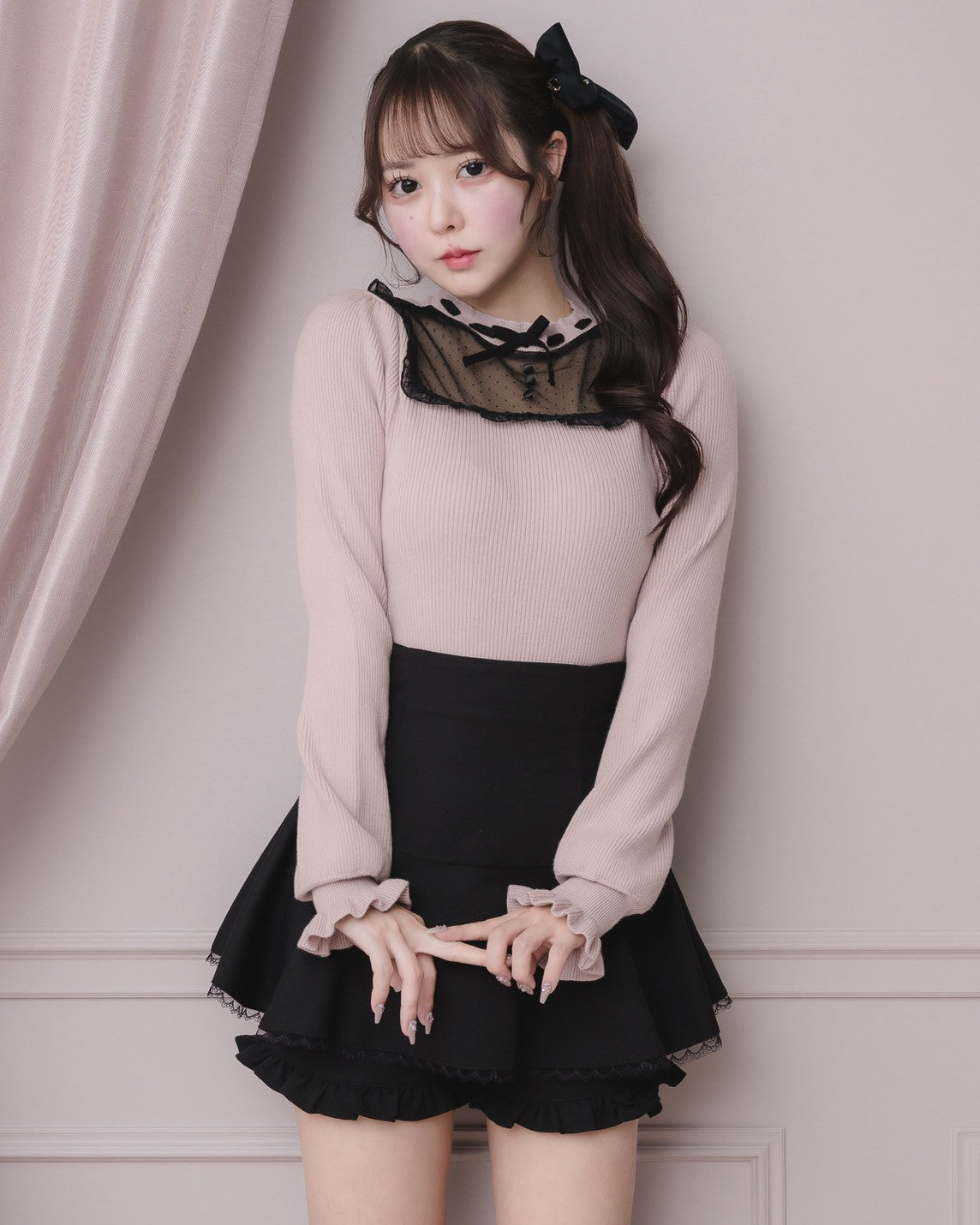 モデル身長:157cm/着用カラー:ピンク