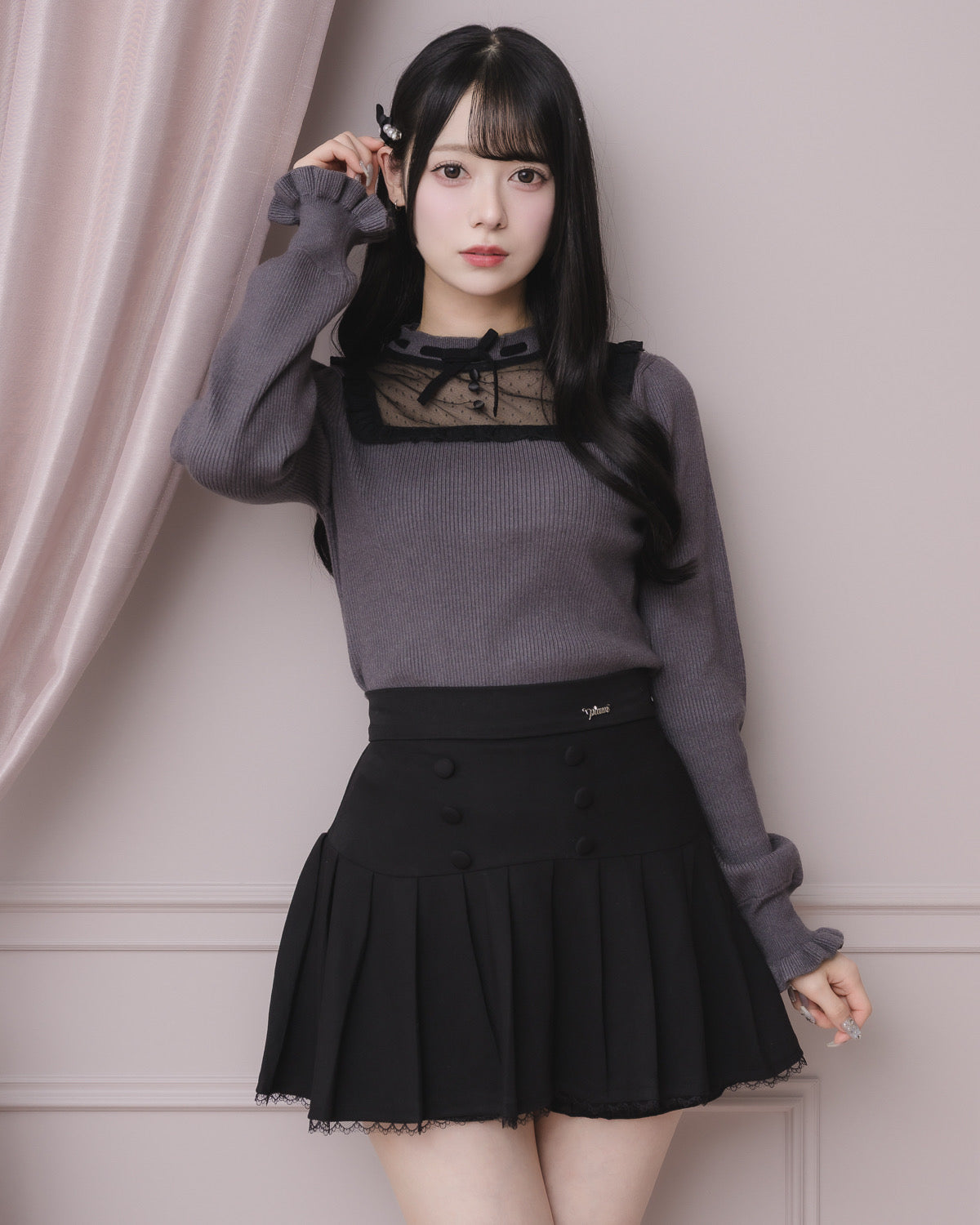 モデル身長:155cm/着用カラー:チャコール