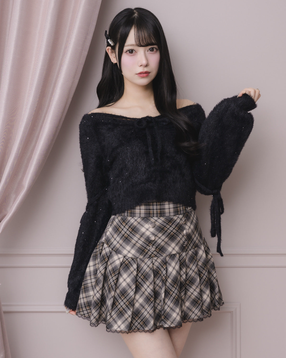 モデル身長:155cm/着用カラー:ブラック