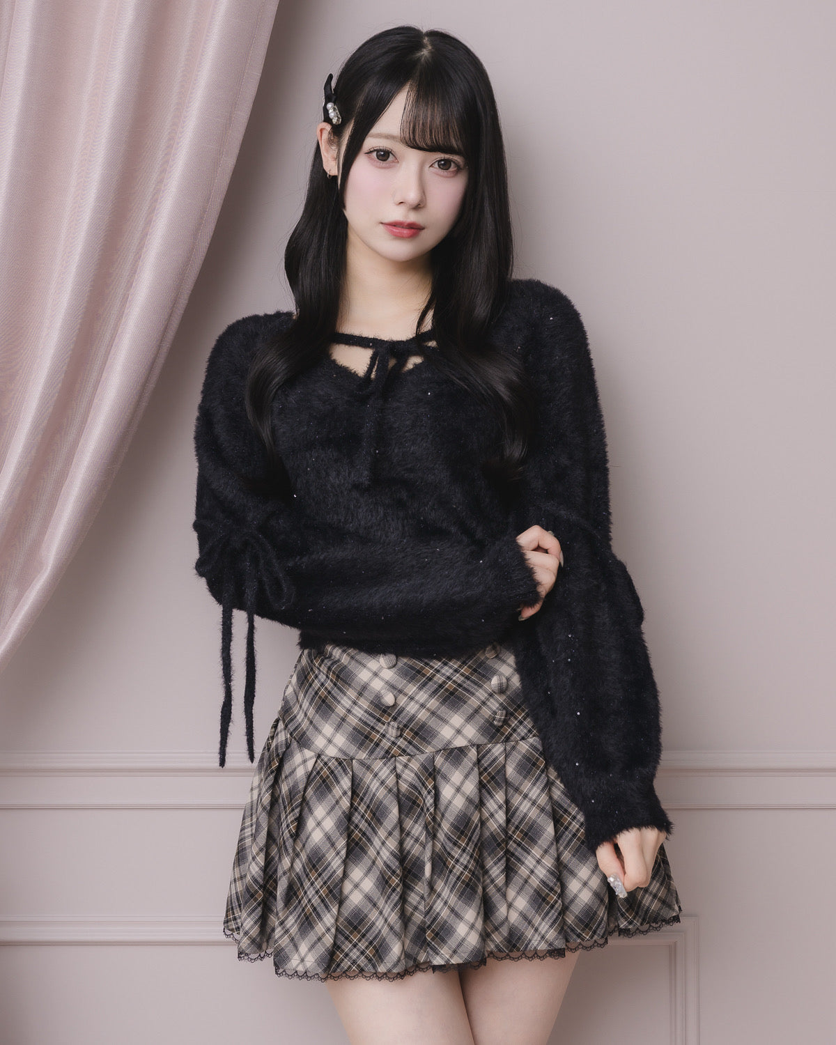 テープリボンラメフェザーニット – pium