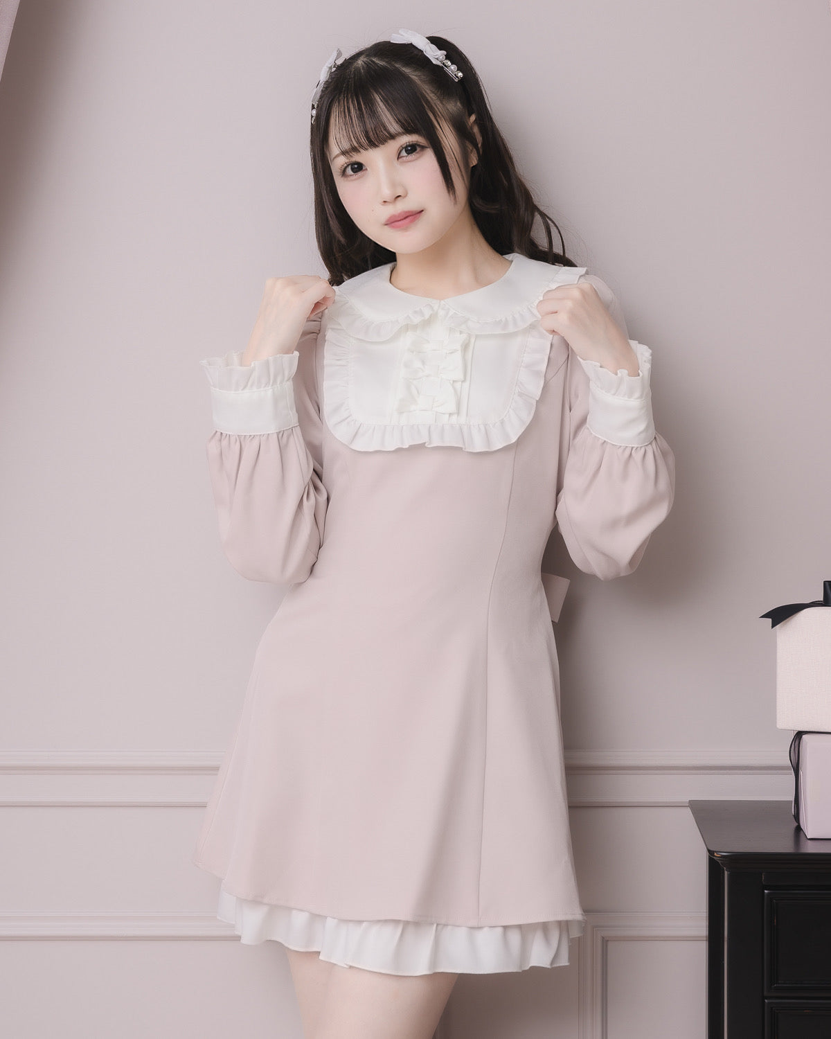 モデル身長:158cm/着用カラー:ピンク