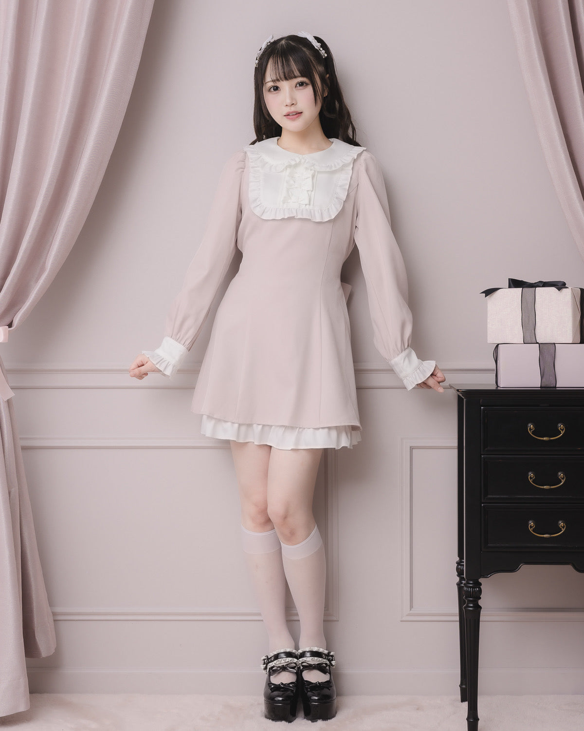 モデル身長:158cm/着用カラー:ピンク