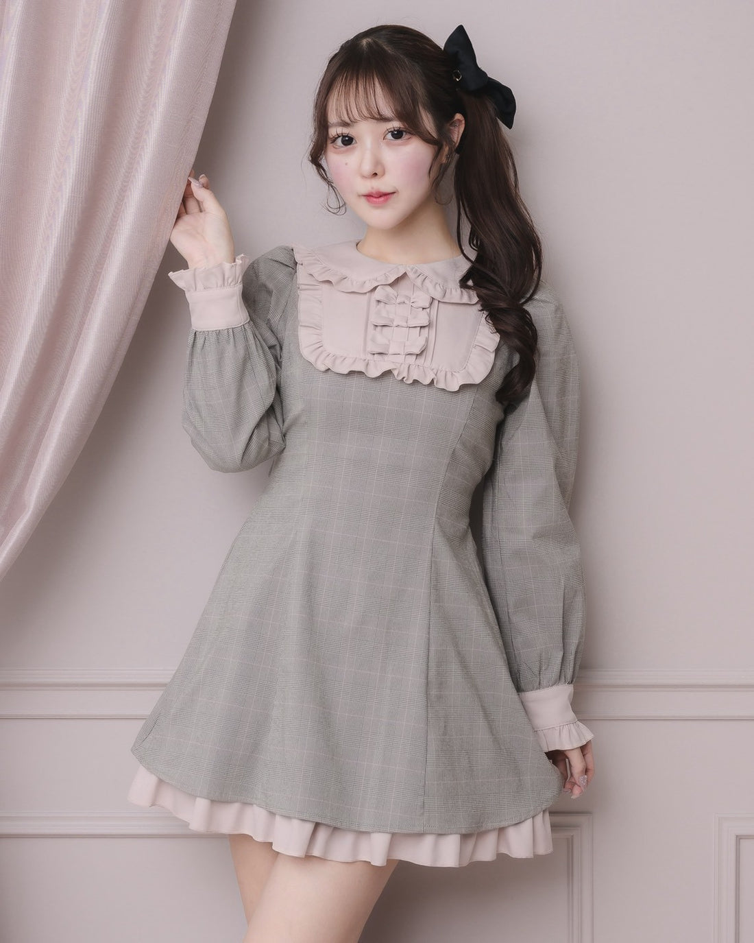 モデル身長:157cm/着用カラー:グレーチェック