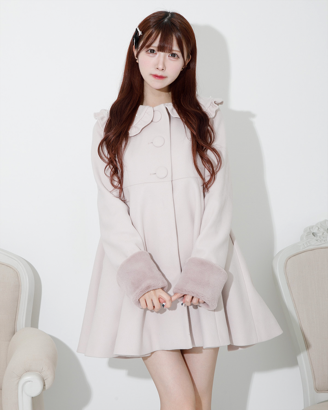 モデル身長:161cm/着用カラー:ピンク