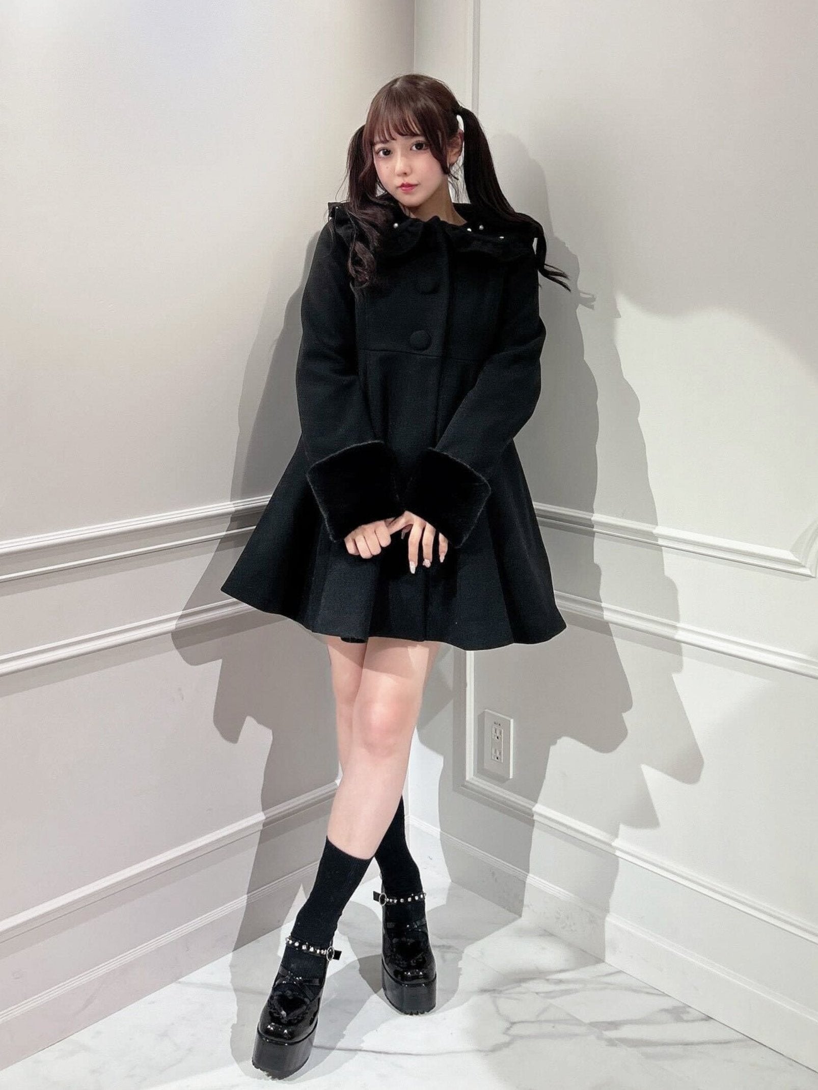モデル身長:157cm/着用カラー:ブラック