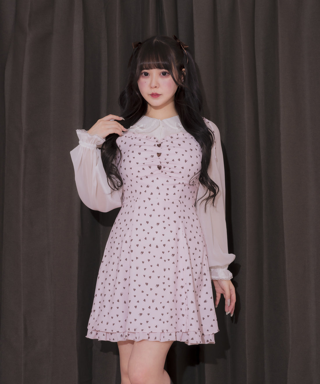 モデル身長:157cm/着用カラー:ピンク×ブラウン