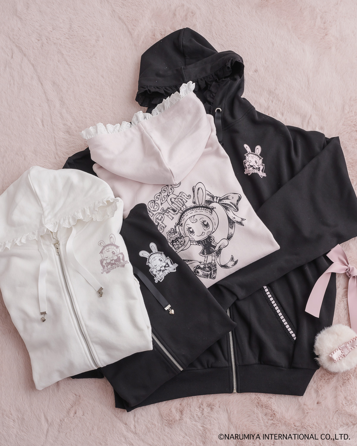 pium×Mezzo Piano ベリエちゃんコットンフリルパーカー