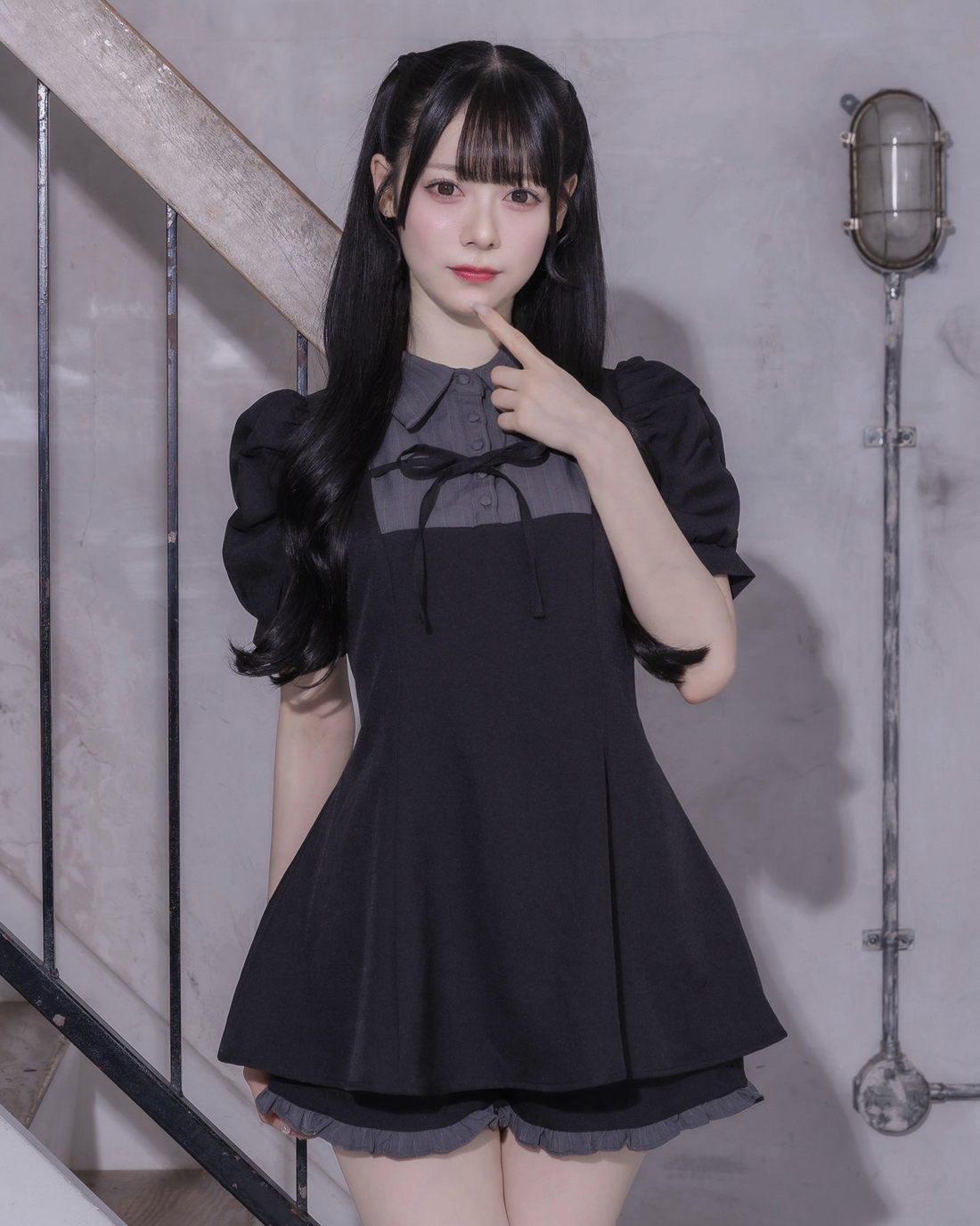 モデル身長:155cm/着用カラー:ブラック